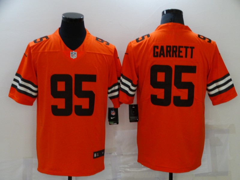 Men Cleveland Browns #95 Garrett Orange Nike Vapor Untouchable Limited 2021 NFL Jersey
